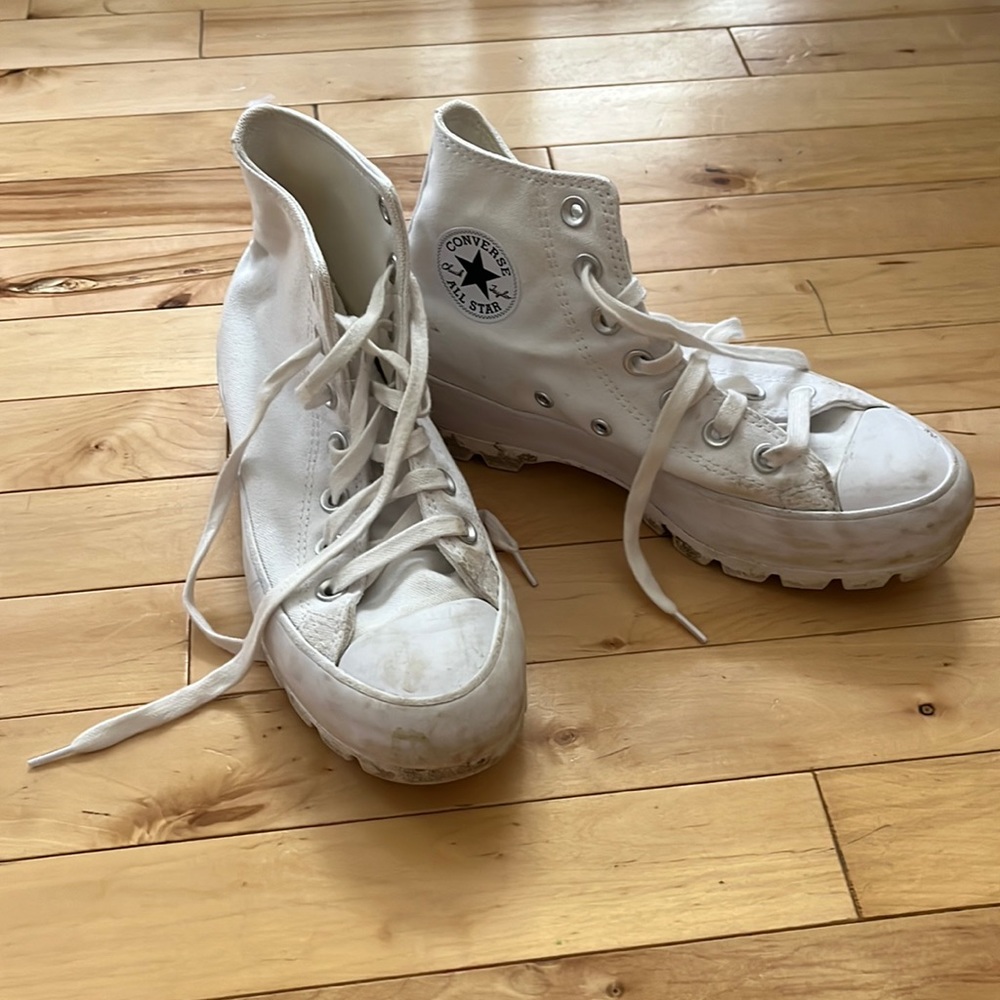 white platform converse